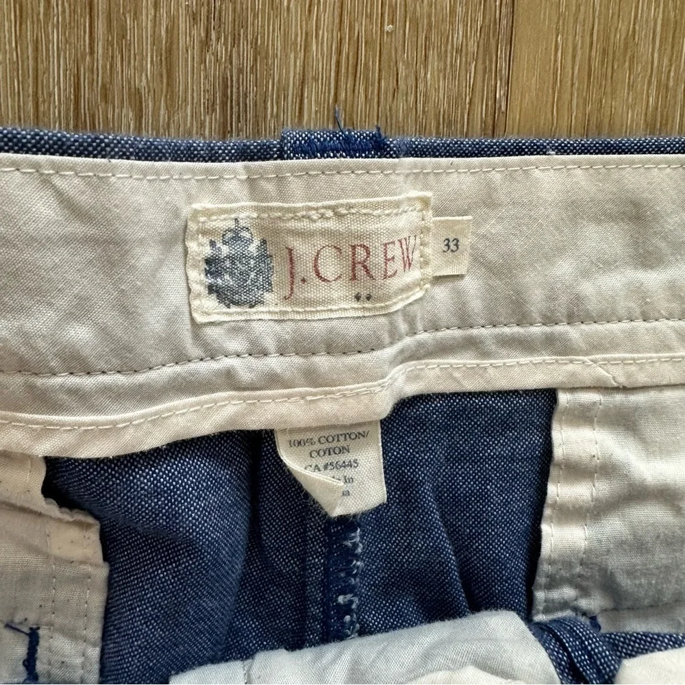 J. Crew Men’s Dark Blue Flat Front Cotton Chino Shorts Size 33 GUC